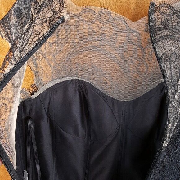 Designer Romona Keveza Silk Lace Cocktail Dress - Picture 13 of 15